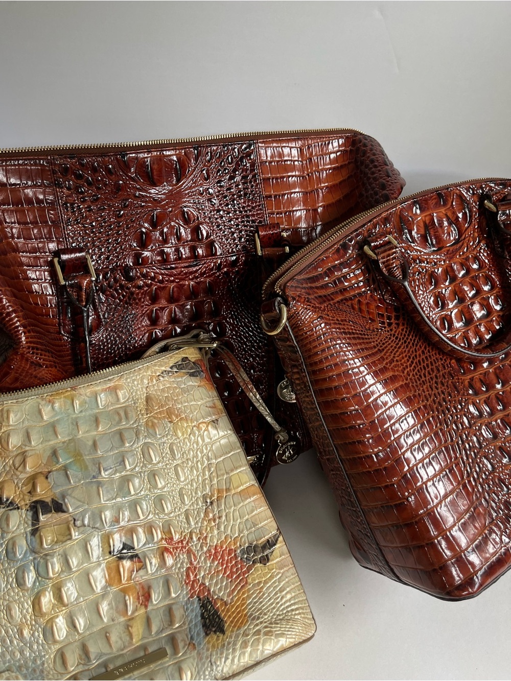 Brahmin “The Duxbury Weekender” Leather Tote in Pecan Melbourne - Picture 10 of 10